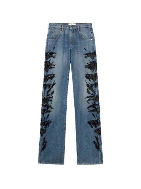 Blumarine zebra-embroidered regular-fit jeans Blue 2J237A