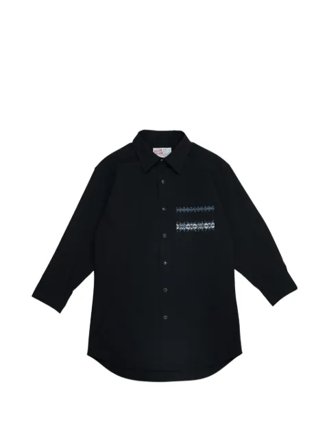Oscar Ouyang embroidered-pocket shirt Black OOSS260111SS26BLACK