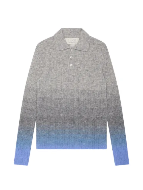 ERL KIDS gradient ribbed-knit polo shirt Grey ERL12N015SS261