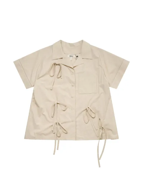 Renaissance Renaissance Bunny bow-detail shirt Neutrals BUNNYSHIRTSS26BEIGE
