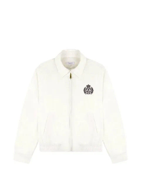 Sporty & Rich logo-embroidered zip-up jacket Neutrals OW02876243WH37MAIN100