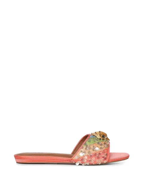 Kurt Geiger London Kensington sequin-embellished flat sandals Pink E1P5A180101388