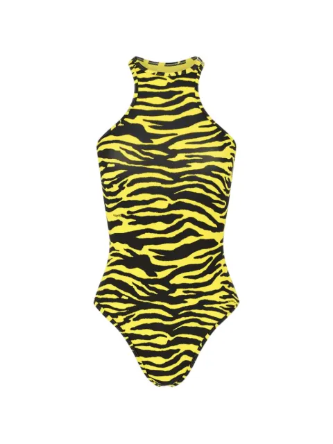 The Attico tiger-print racerback swimsuit Yellow 260WBA00005PAA116PR