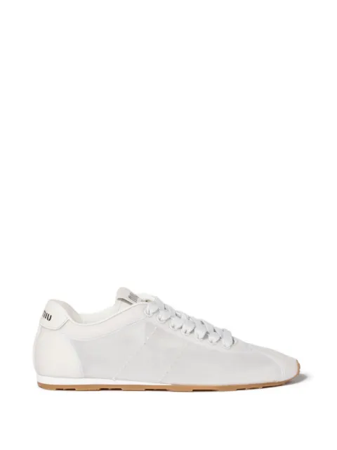 Miu Miu Plume mesh fabric sneakers White 5E709EF005