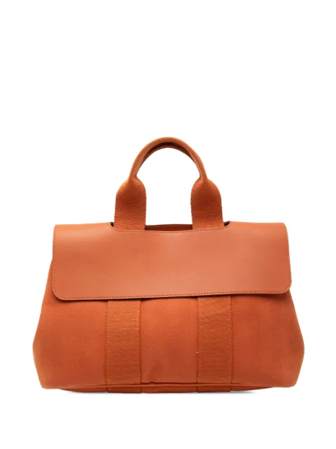 Hermès Pre-Owned 1997-2014 Toile and Swift Valparaiso PM handbag Orange INEQMWE171D2RUXU