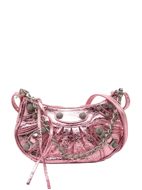 Balenciaga Pre-Owned 2021 Metallic Lambskin Motocross Le Cagole XS crossbody bag Pink EFW907WQS954897I