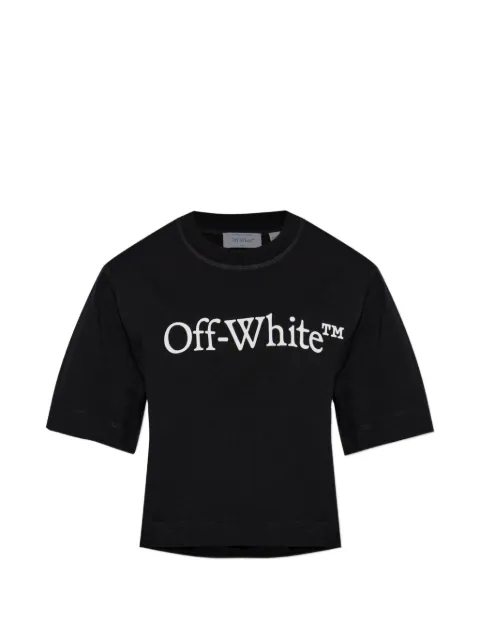 Off-White logo-print cropped T-shirt Black 2AA090C99JER005W003