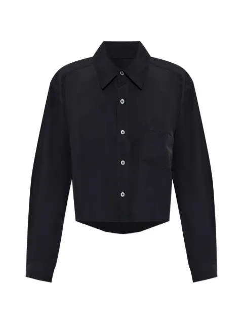 Alexander Wang logo-embroidered cropped shirt Black 1WC32613500