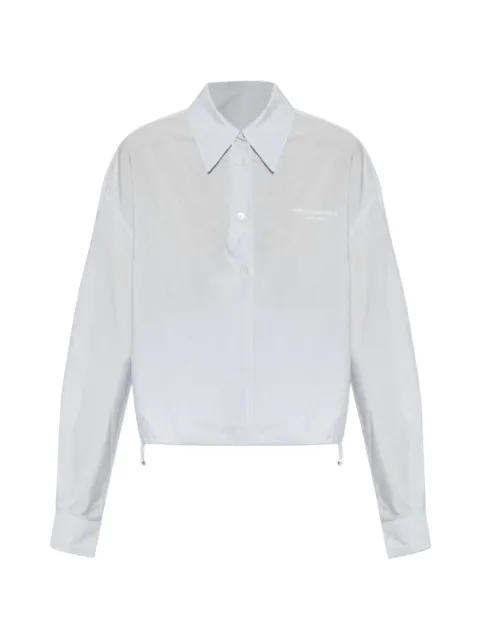 Alexander Wang logo-detail pinstriped blouse Blue 1WC32613110