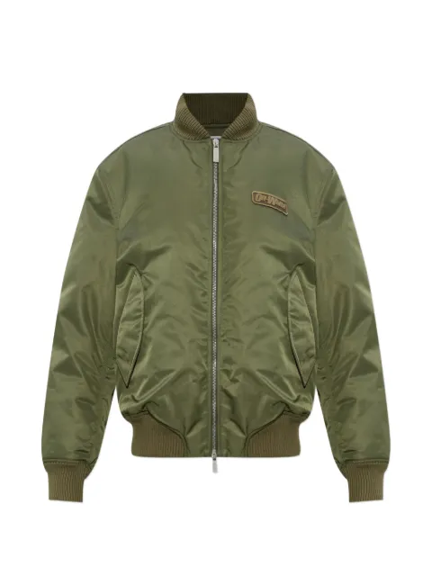 Off-White logo-patch bomber jacket Green 2EH032S26FAB001W941