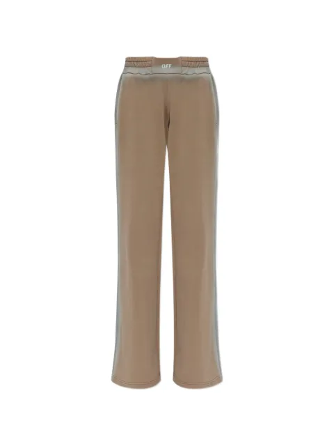 Off-White logo-print wide-leg track pants Neutrals 2CH027S26FLE001W282
