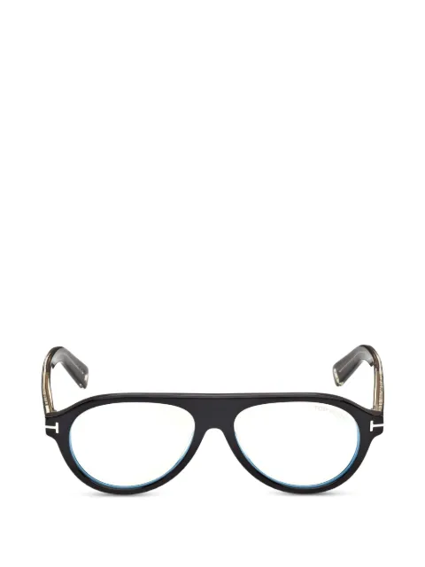 TOM FORD Eyewear pilot-frame clip-on glasses Black TI5017B