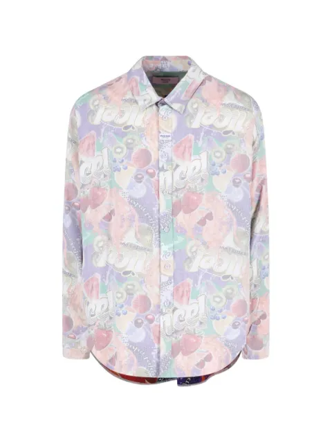 Martine Rose graphic-print long-sleeve shirt Purple 401WS24809