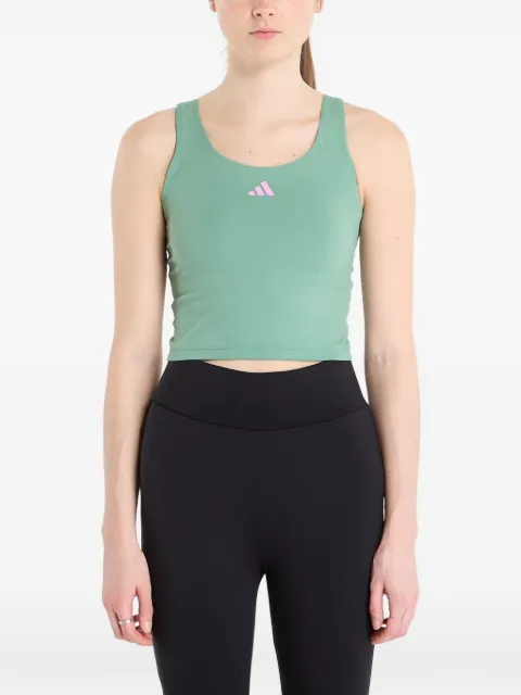 adidas 3-Stripes Studio All Me Light Support tank top Green HZ0876