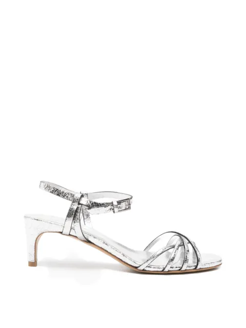 Del Carlo Iride crackled-effect strappy sandals Silver 12125