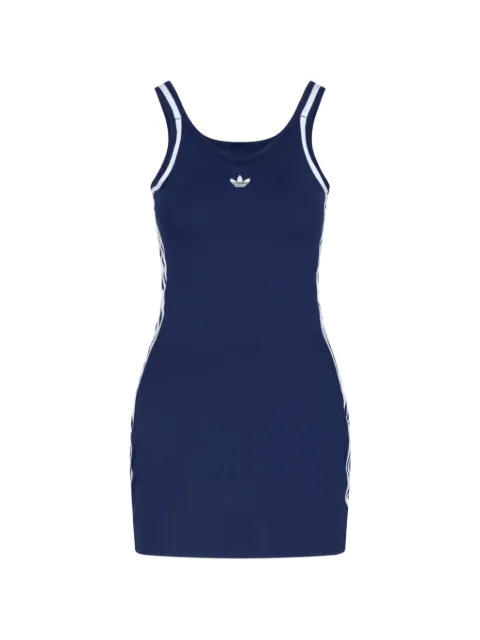 adidas logo-embroidered striped-trim dress Blue KY8124