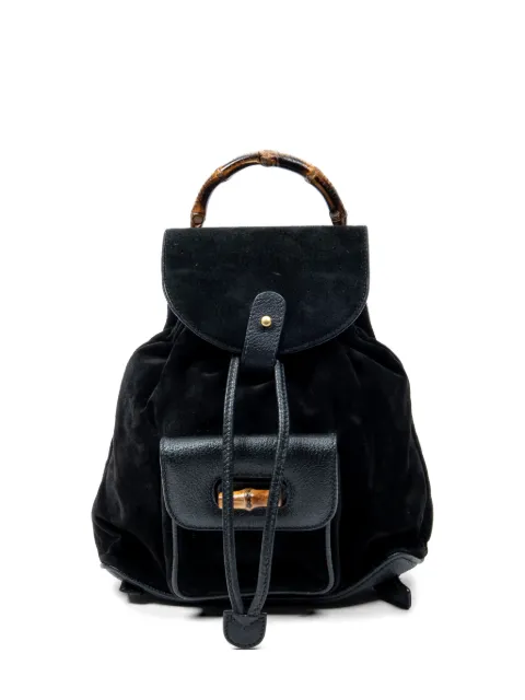 Gucci Pre-Owned mini Bamboo drawstring-fastening backpack Black 00317050030