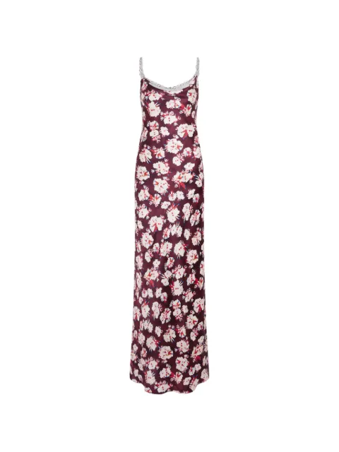 Rabanne floral-patterned chain-link maxi dress Red 26ACRO028SO0139