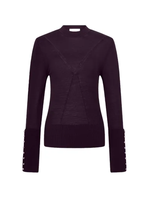 Rabanne button-cuff knitted sweater Purple 26AMPU095ML0624