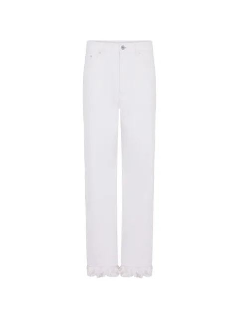 Rabanne fringe-detail baggy jeans White 26ACPA106CO1182