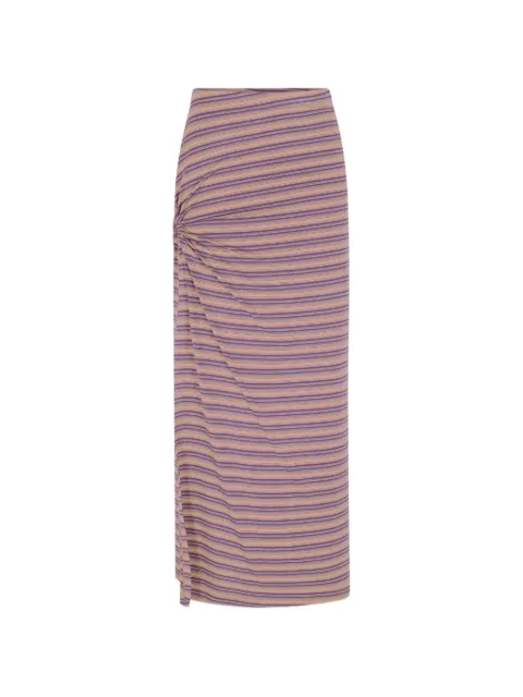 Rabanne piercing-detail striped maxi skirt Purple 26AJJU219VI0634