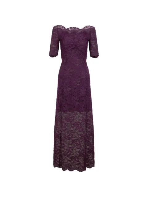 Rabanne lace off-shoulder midi dress Purple 26AJRO106PA0170