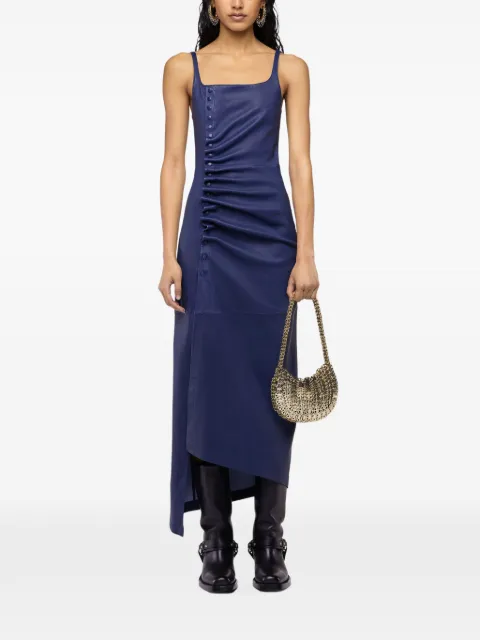 Rabanne draped snap-button maxi dress Blue 26AFRO129LB0068