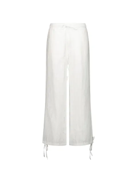 House of Sunny Sea Breeze broderie-anglaise trousers White VOL27115