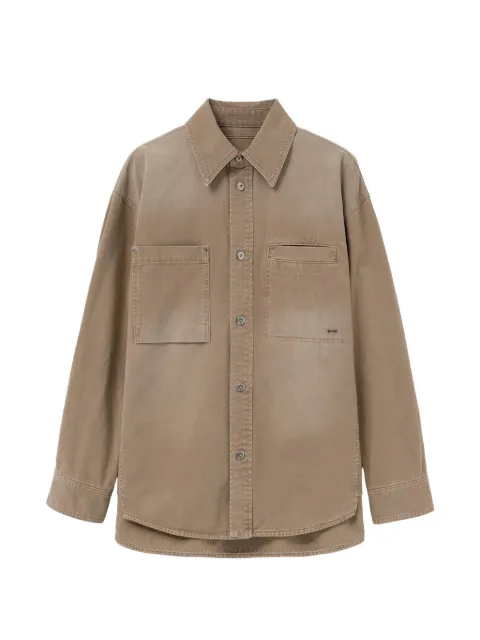 Wooyoungmi logo-print patch-pocket shirt Brown W261SH27981E