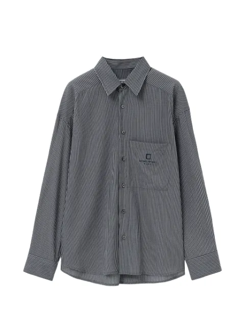 Wooyoungmi striped-pattern logo-detail shirt Black W261SH14841B