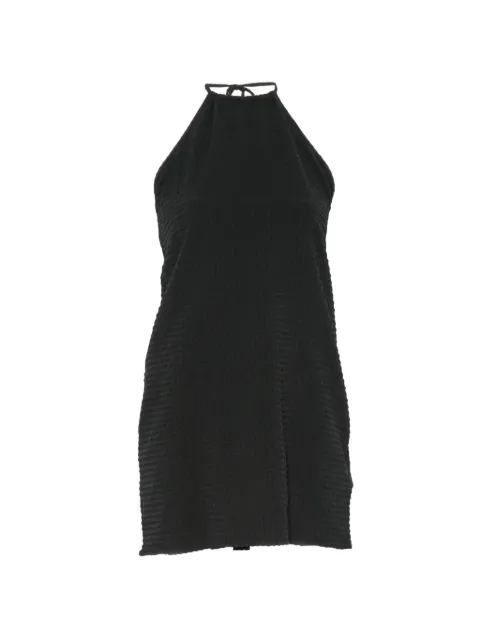 Hunza G halterneck crinkle-effect mini dress Black HALTERNECKMINIDRESS