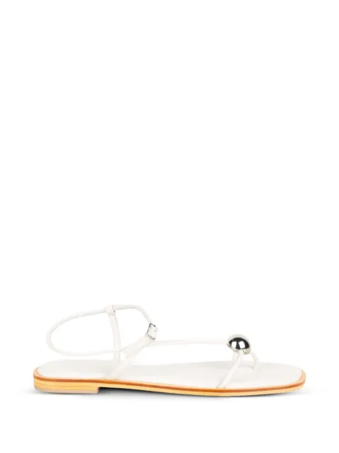 SPAZIO CORRIDONI 1 orb-embellished leather sandals White 8605NBONE