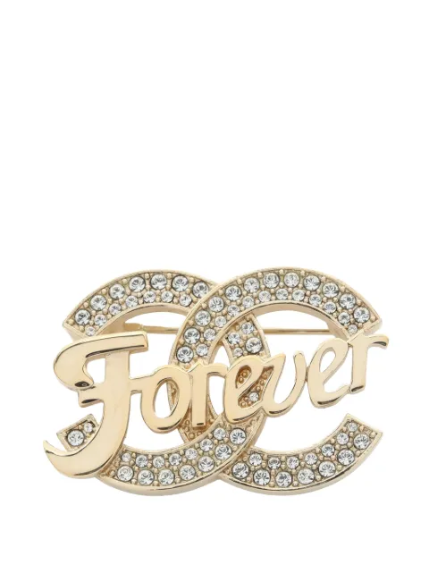 CHANEL Pre-Owned 2021 CC Gold Plated Strass Forever Pin Brooch costume brooch Gold I7MEWS55DH4SZMSO