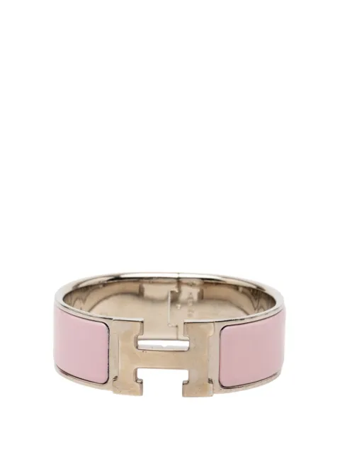 Hermès Pre-Owned 2000-2025 Wide Enamel Clic Clac H Bracelet GM costume bracelet Pink DY4E5FITSO91W046
