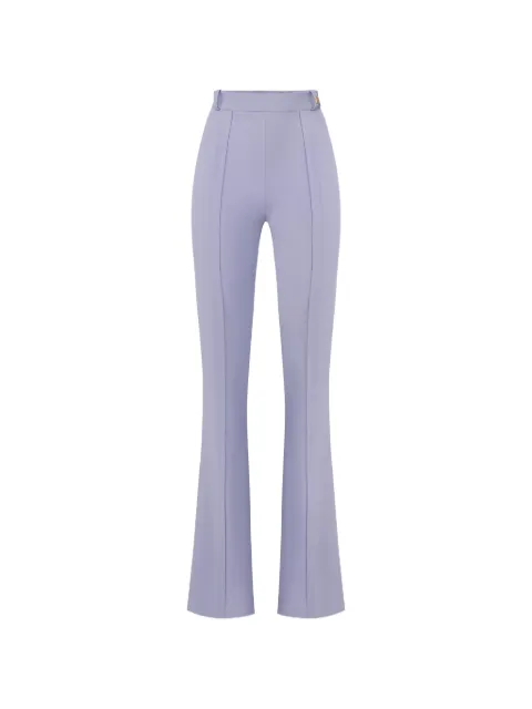 Elisabetta Franchi trousers in double layer stretch crêpe fabric with logo charm Purple PA16961E2