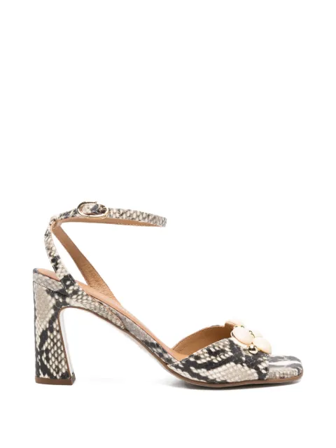 Pedro Miralles snake-effect embellished sandals Neutrals 18285