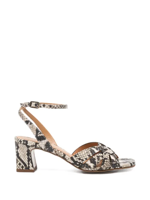 Pedro Miralles snakeskin-effect crossover-strap sandals Neutrals 18123