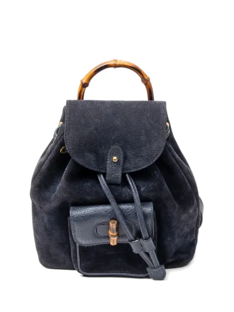 Gucci Pre-Owned Bamboo backpack Blue 00320580030