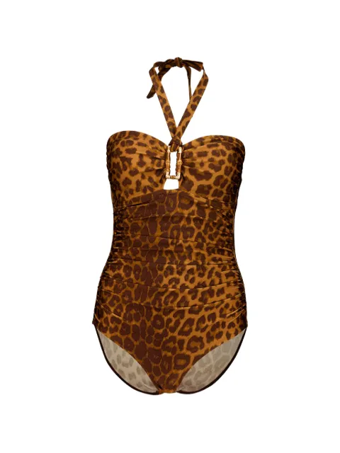 ZIMMERMANN Mahon bamboo-link swimsuit Brown 7939WSS263