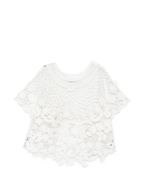 CHANEL Pre-Owned crochet floral-lace top White CSVM9240