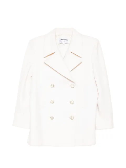 CHANEL Pre-Owned 2017 double-breasted peacoat Neutrals DPBON9204