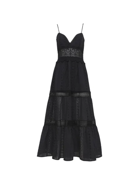 Loretta Caponi Demi cotton midi dress Black S26D759