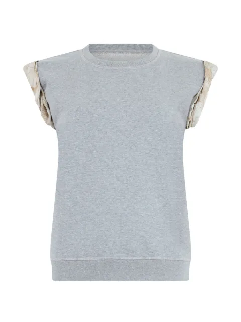 Maison Margiela floral-print cap-sleeve sweater Grey S29GU0087S25505