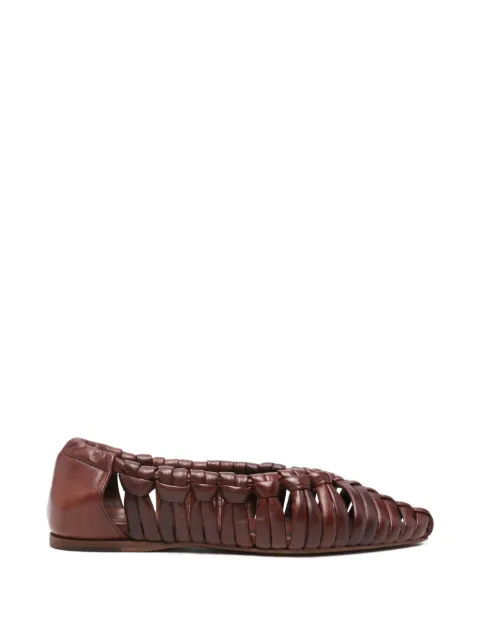 Pantanetti woven leather ballet flats Brown 19751G