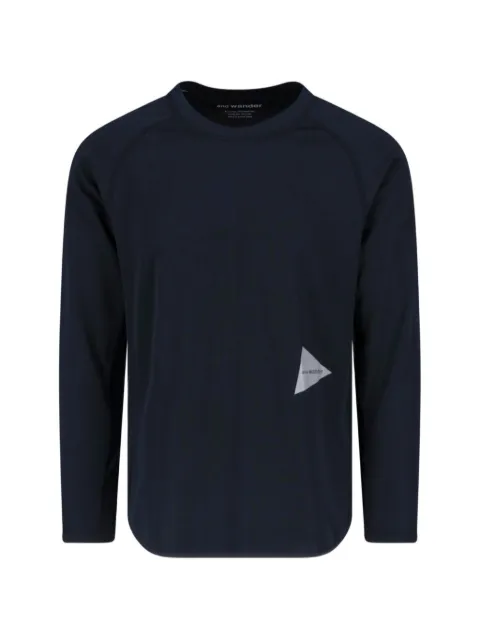 and Wander logo-print raglan-sleeve T-shirt Black 5746964030