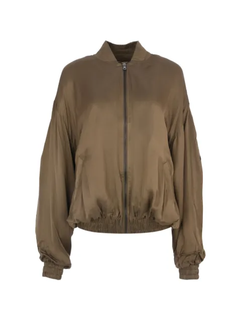 A Paper Kid floral-appliqué bomber jacket Green S6PKWOBO155