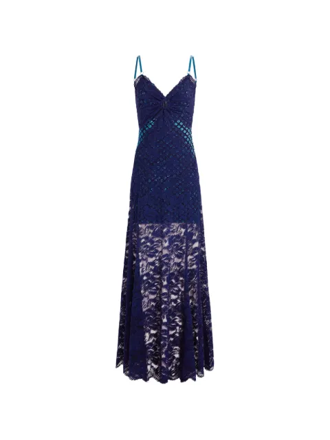 Rabanne trompe-l'œil lace dress Blue 26AJRO334PA0170