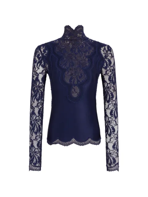 Rabanne long-sleeved lace top Blue 26AJTO025PA0170