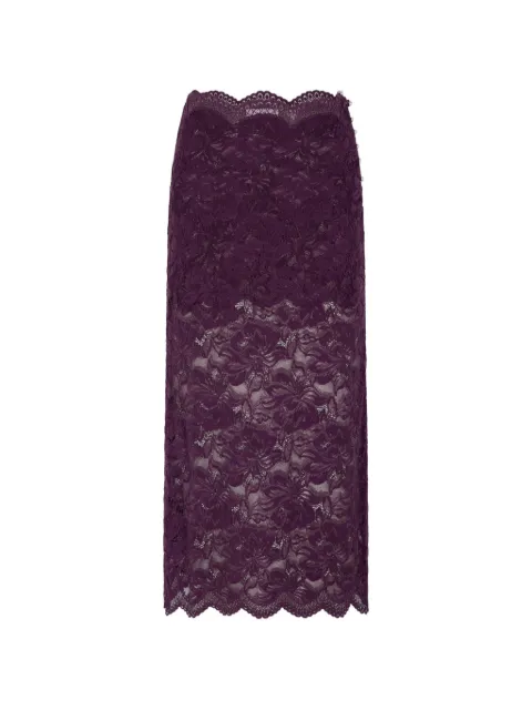 Rabanne layered lace midi skirt Purple 26AJJU598PA0170