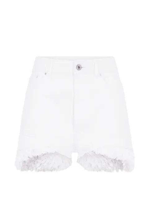 Rabanne fringe-detail denim shorts White 26ACPA107CO1182